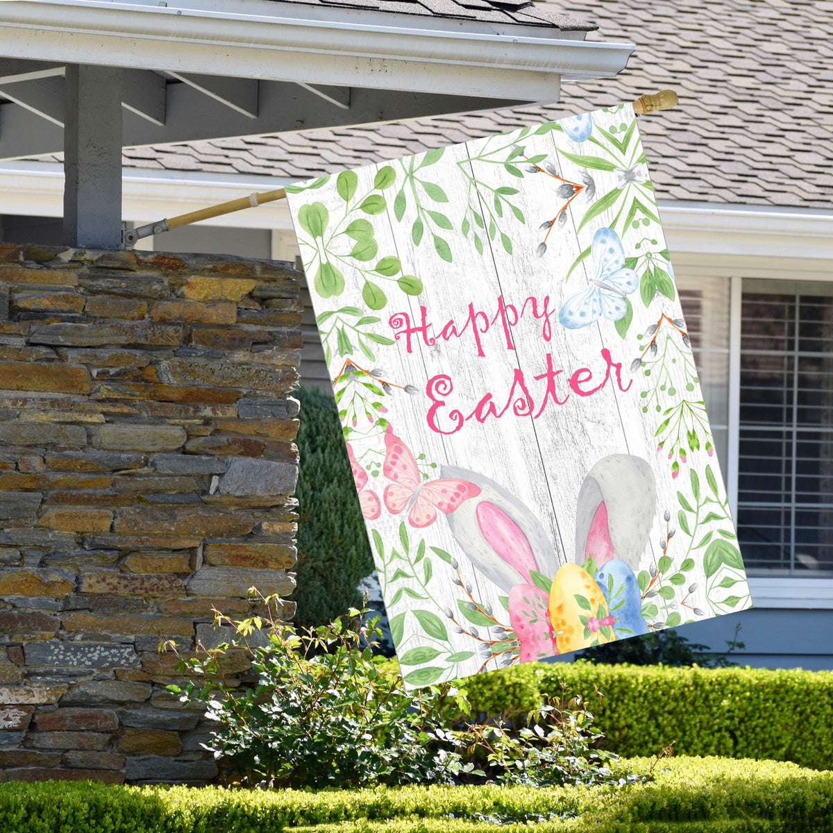  Northlight Happy Easter Bunny Ears Outdoor House Flag 28