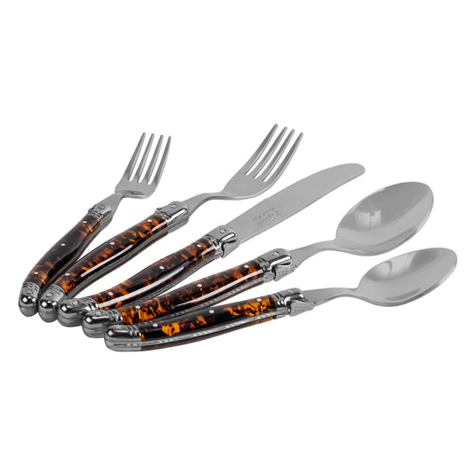 Laguiole Connoisseur 20-Piece 18/10 Flatware Set With Tortoise Handles