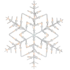 16" White Lighted Snowflake Christmas Window Silhouette