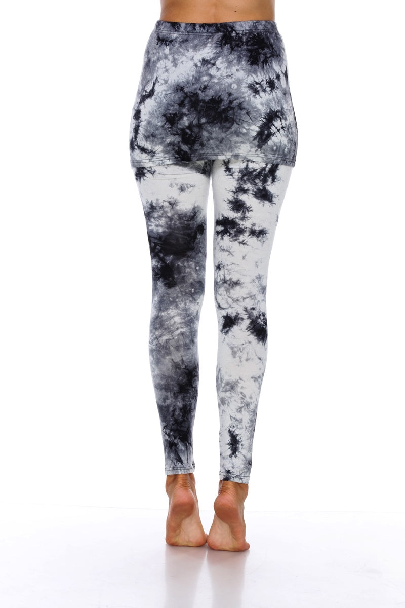  White Mark Tie Dye Skirted Leggings - XL - Bonton