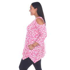 Plus Size Leopard Cold Shoulder Tunic