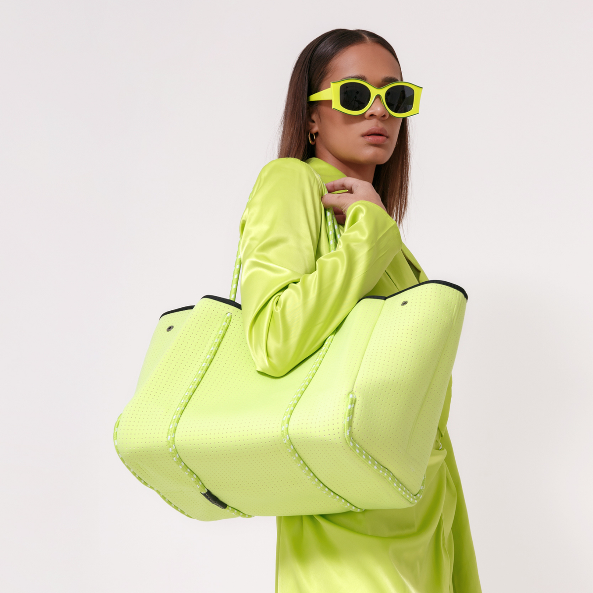  Pop Ups Brand Everyday Tote Neon Green - Default Title - Bonton