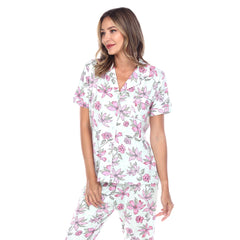 Women's Short Sleeve & Pants Tropical Pajama Set