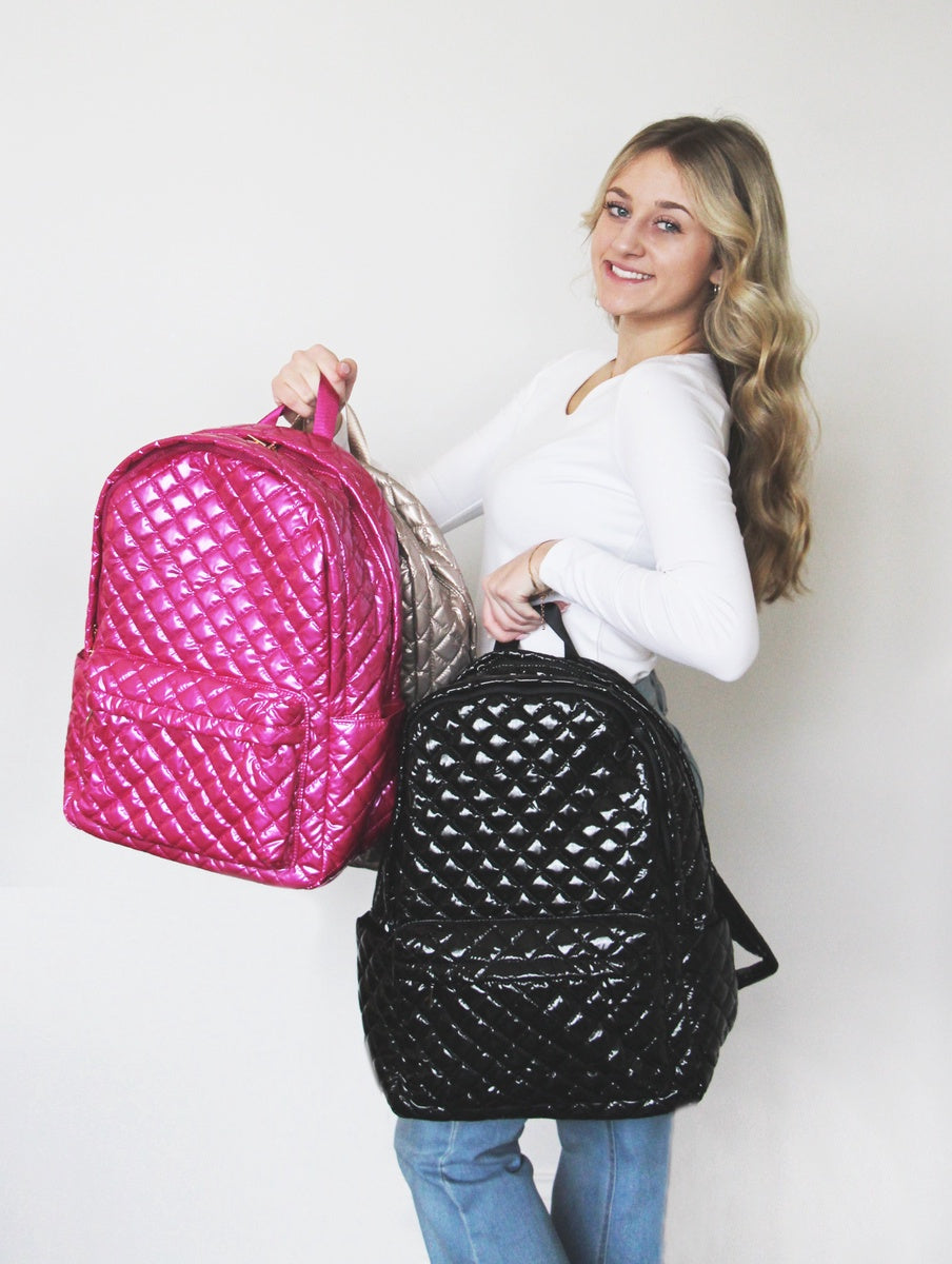  Lemonbella Debra Diamond Backpack Vibrant Fuschia - Champagne - Bonton