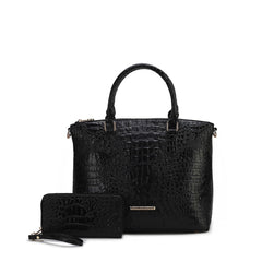 Liora Croc Embossed Tote Bag and Set