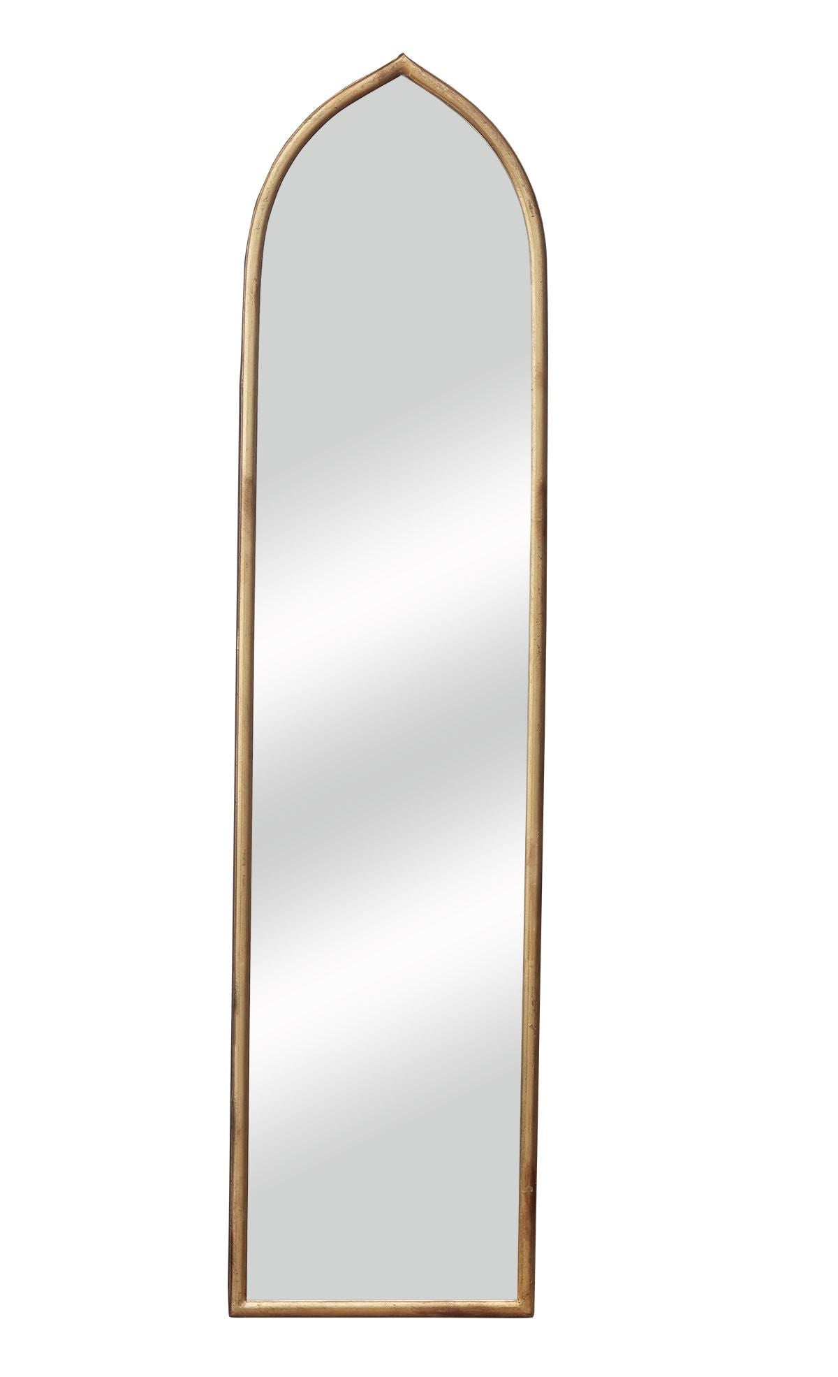  Paris Loft Arched Gold Metal Wall Mounted Mirror - Gold - Bonton