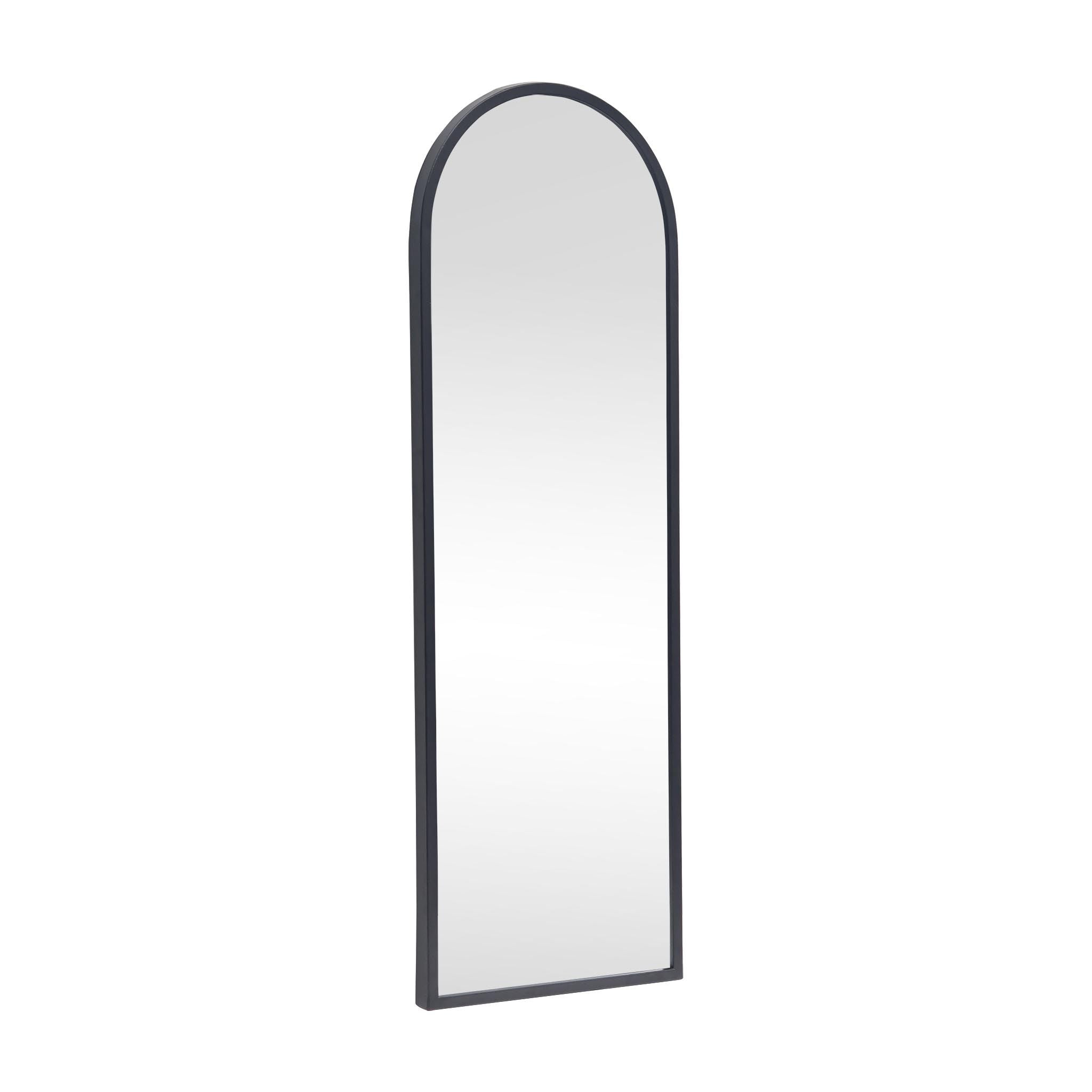  Paris Loft Arched Mirror Metal Framed Mirror - Black - Bonton