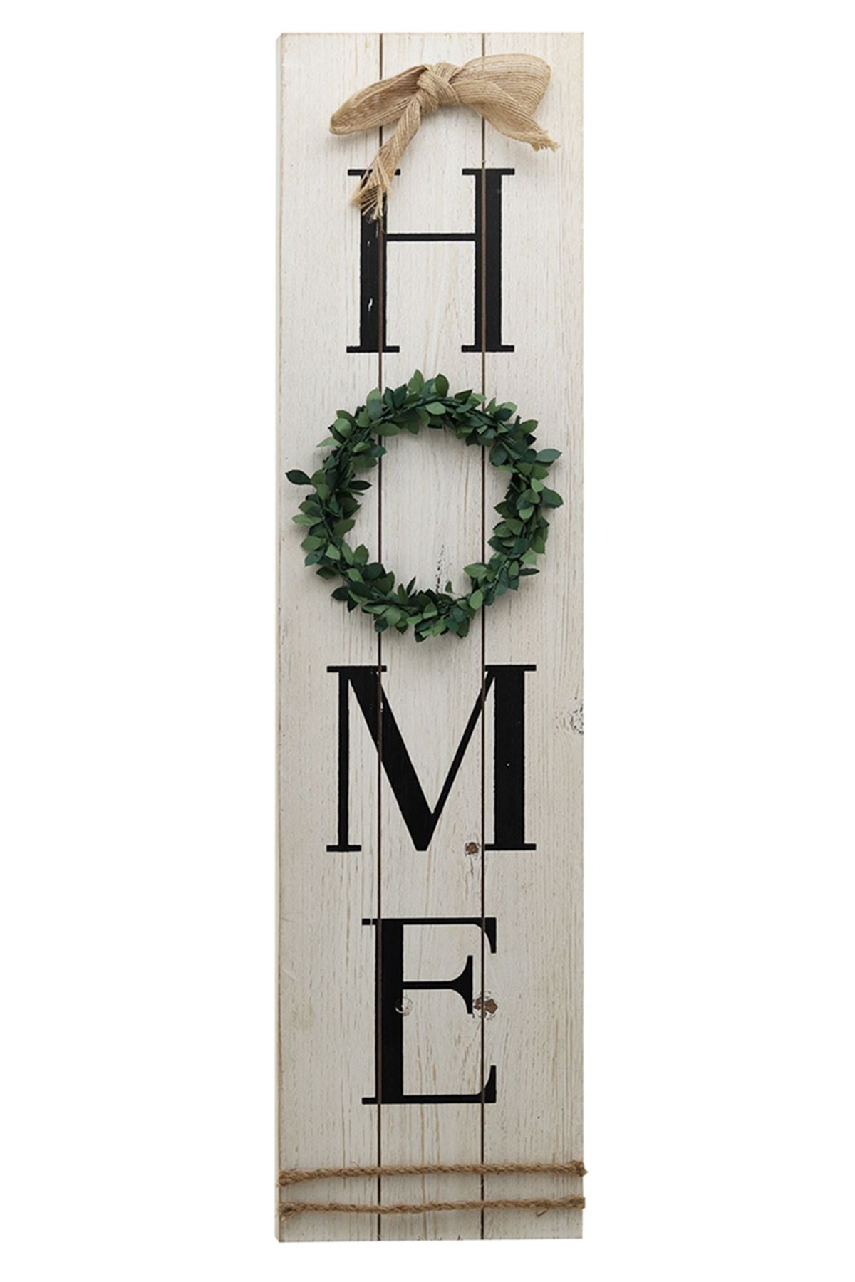  Paris Loft Handcrafted Wreath and Bow Home Farmhouse Sign - White - Bonton