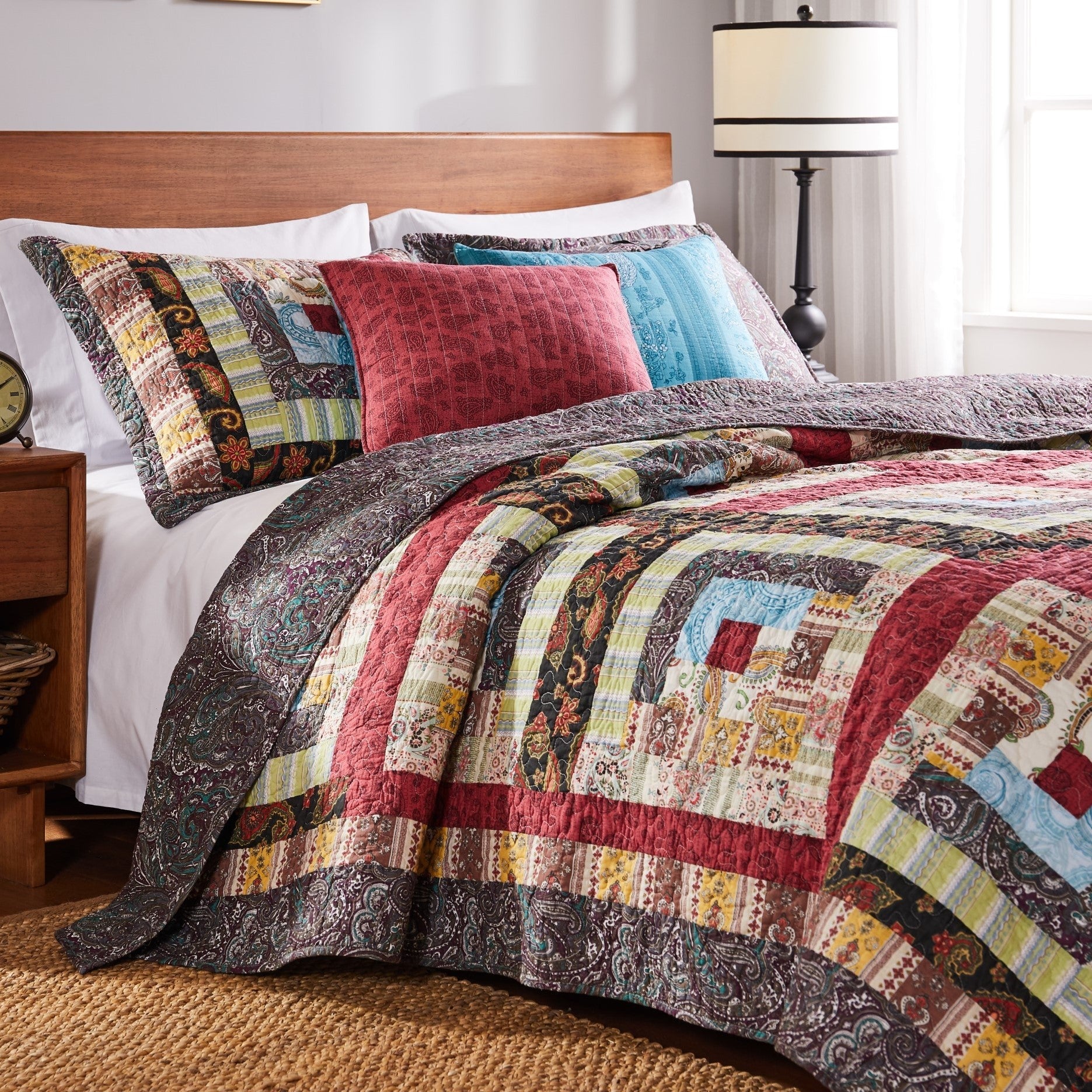  Greenland Home Fashions Colorado Lodge Authentic Patchwork Quilt Set - Multi - Bonton