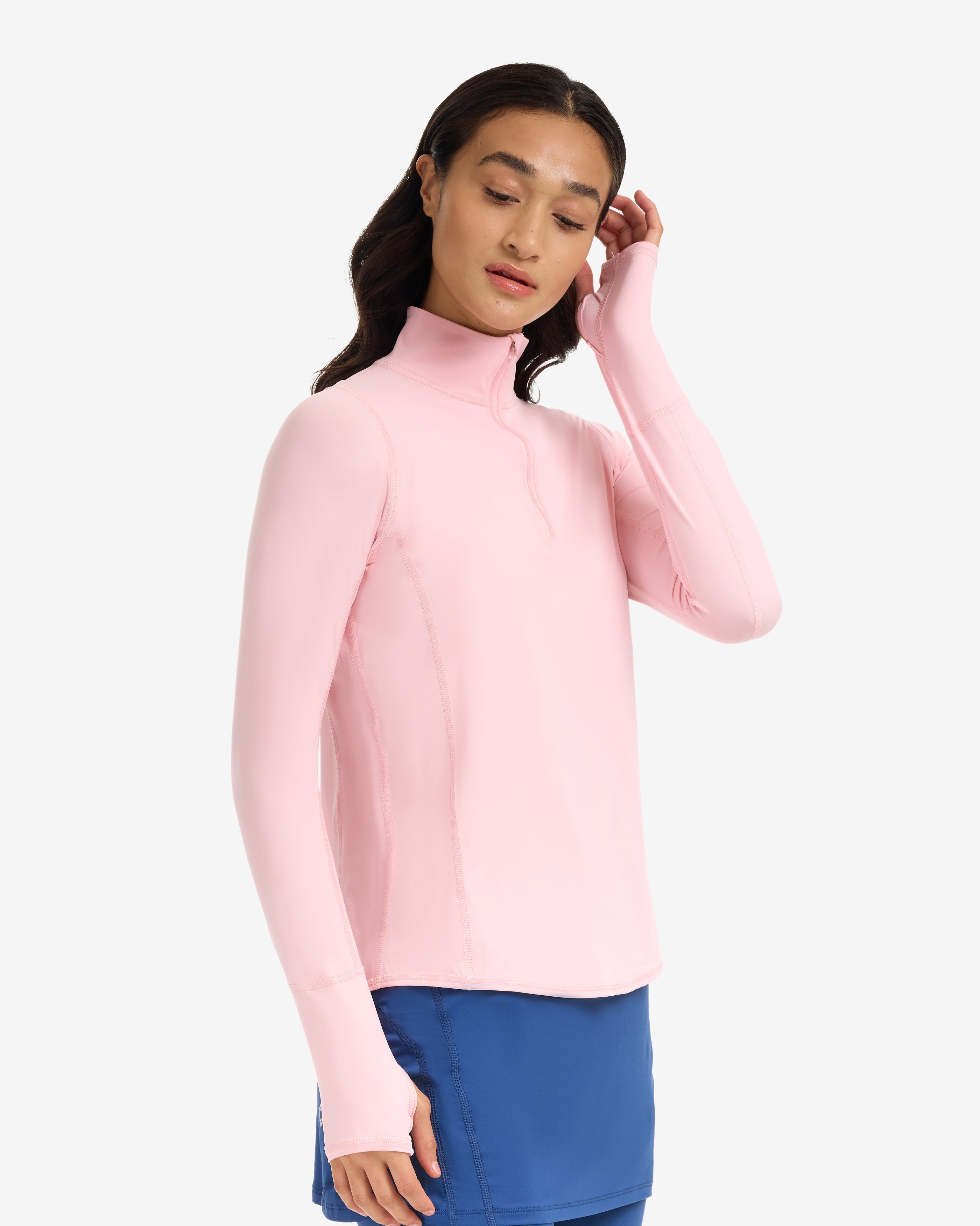  BloqUV WOMEN'S RELAXED MOCK ZIP TOP (3002) - Black - Bonton
