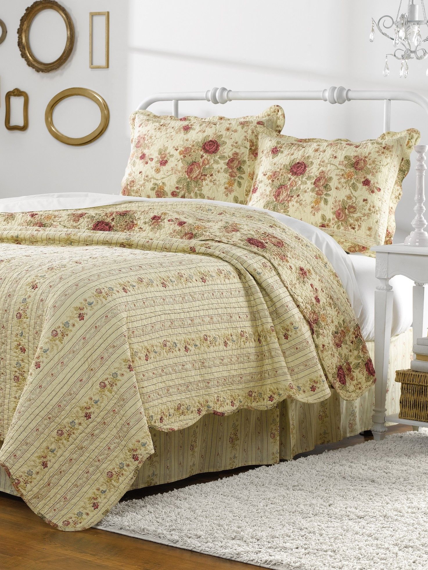  Greenland Home Fashions Antique Rose Quilt Set - Multi - Bonton