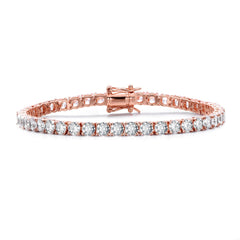 White Gold Plated Cubic Zirconia 4mm Magnetic Lock Tennis Bracelet