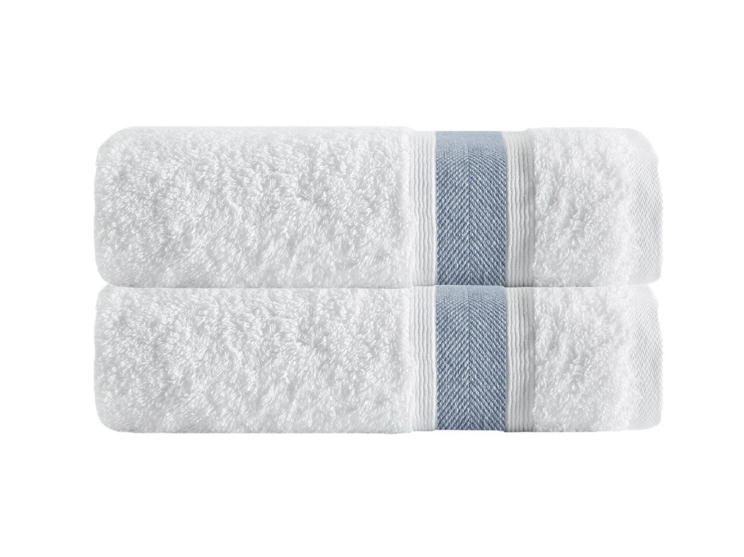  dePERA Home Unique Turkish Cotton 2 Piece Bath Towel Set - Blue - Bonton