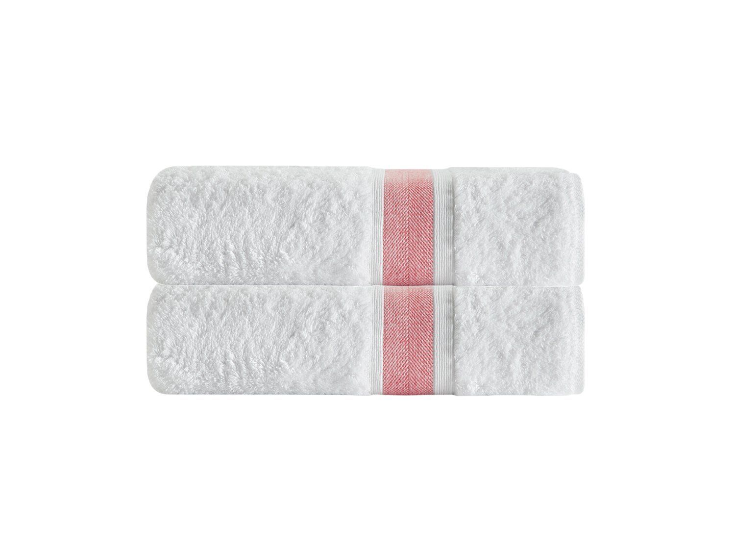  dePERA Home Unique Turkish Cotton 2 Piece Bath Towel Set - Salmon - Bonton