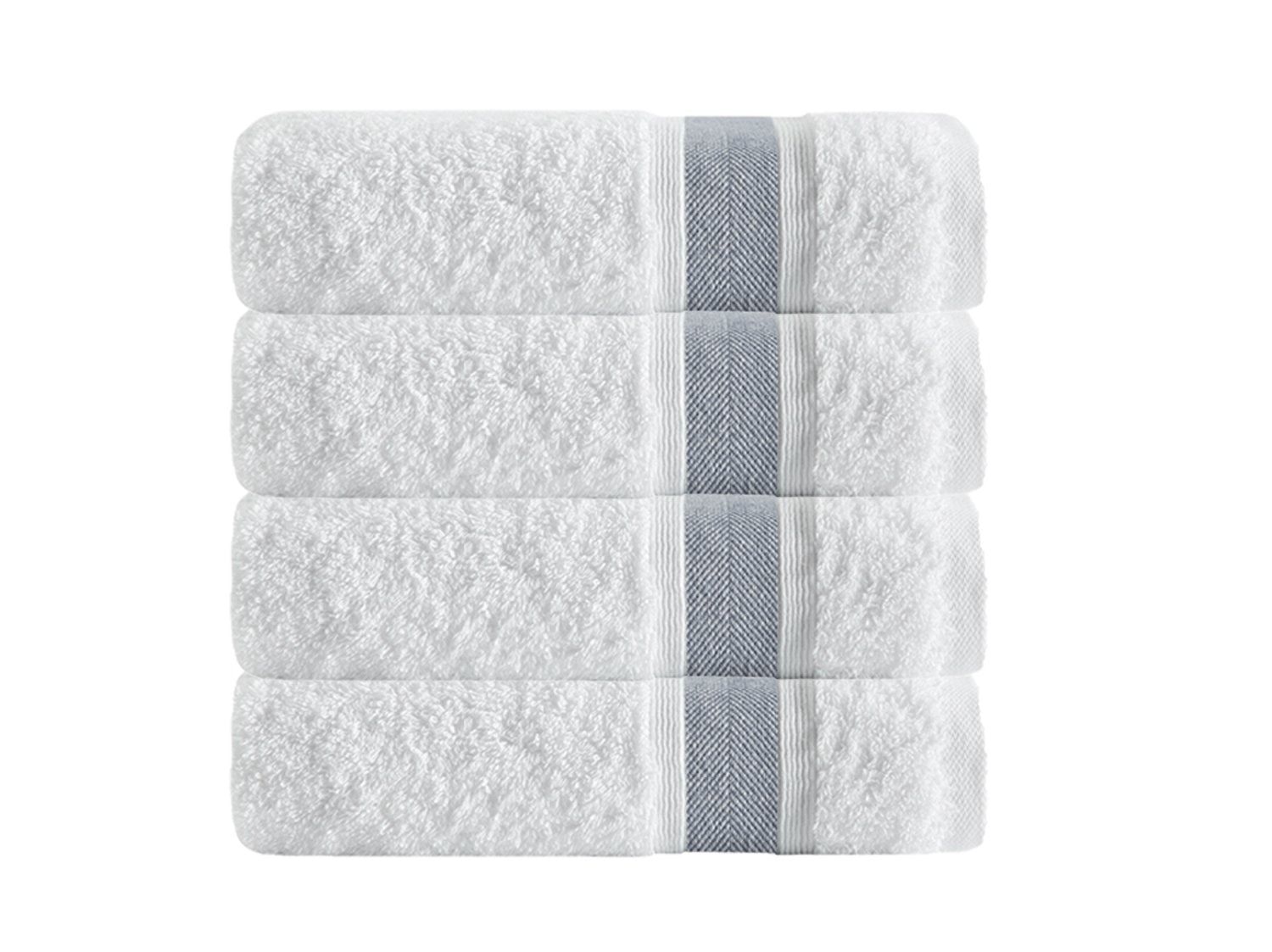  dePERA Home Unique Turkish Cotton 4 Piece Bath Towel Set - Anthracite - Bonton