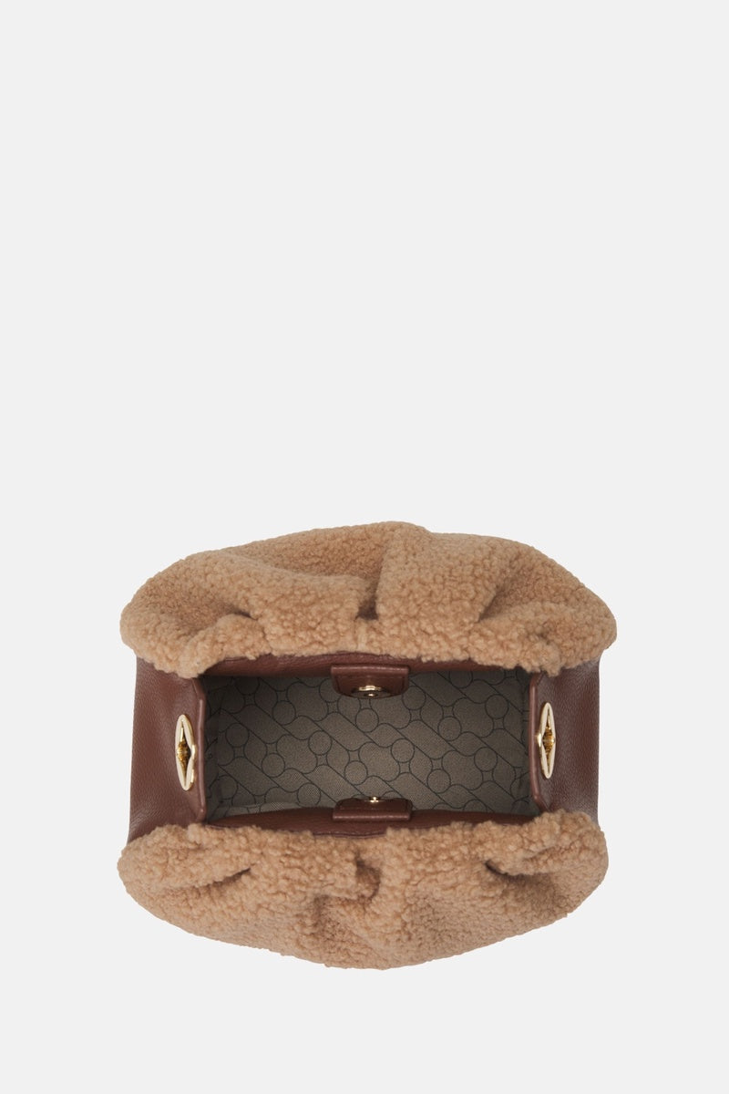  Oryany Oryany - Selena Eco Fur Bucket Medium Crossbody Handbags - Toffee Tan / One Size - Default Title - Bonton
