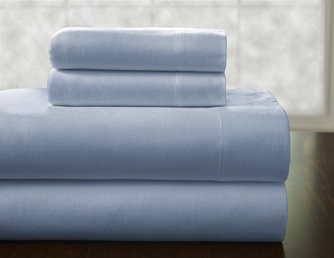  Pointehaven Heavy Weight Flannel Sheet Sets - Blue - Blue - Bonton