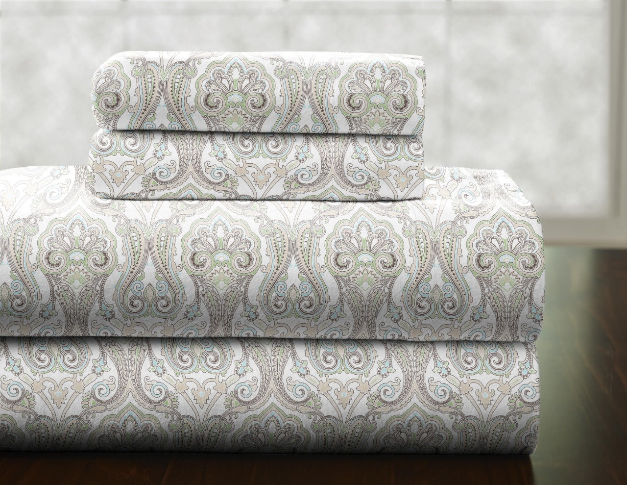  Pointehaven Heavy Weight Flannel Sheet Sets - Paisley - Paisley - Bonton