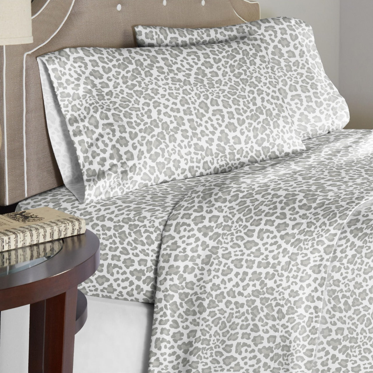  Pointehaven Fun Print Flannel Sheet Sets - Leopard - Leopard - Bonton