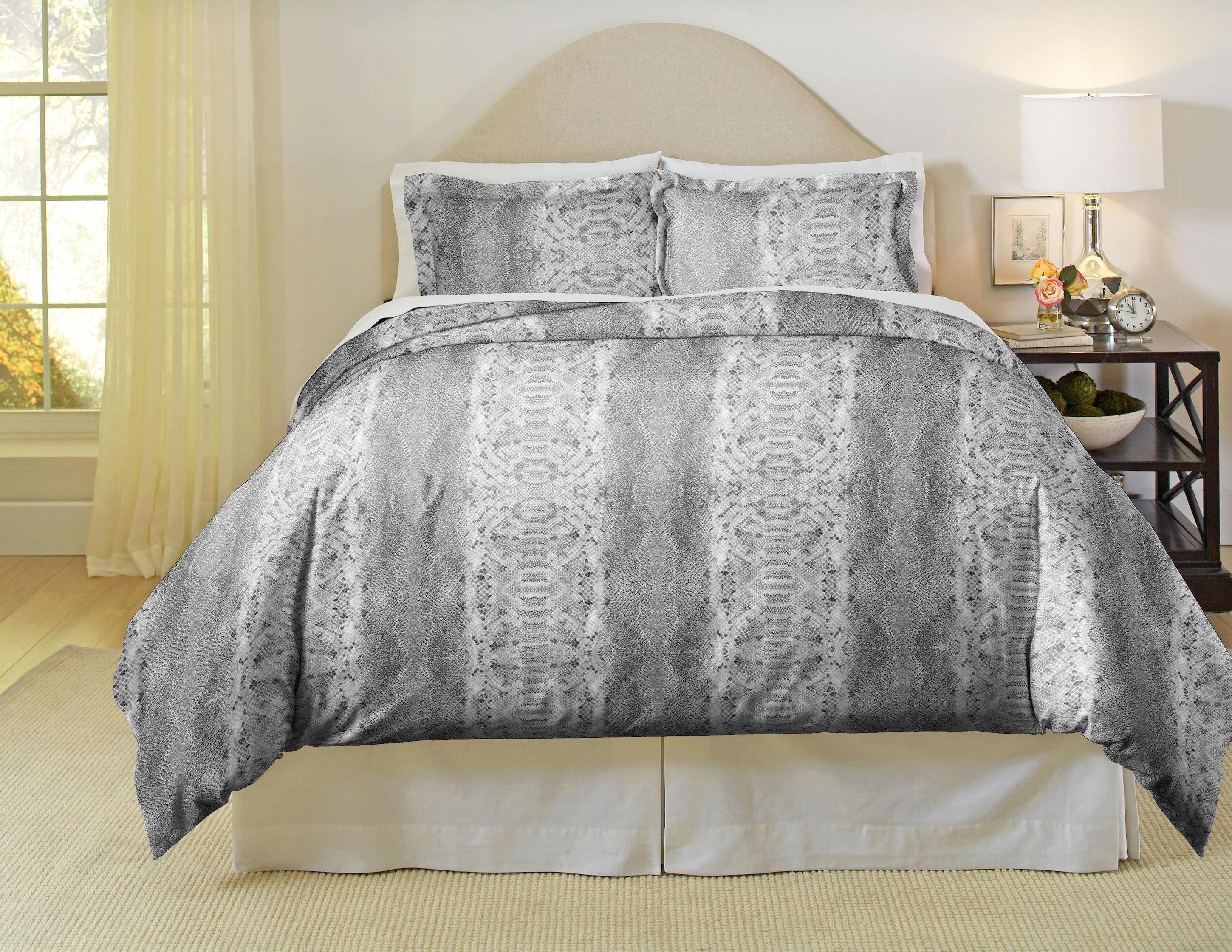  Pointehaven 180 GSM 100% Cotton Fashion Flannel Duvet Sets - Python - Python - Bonton