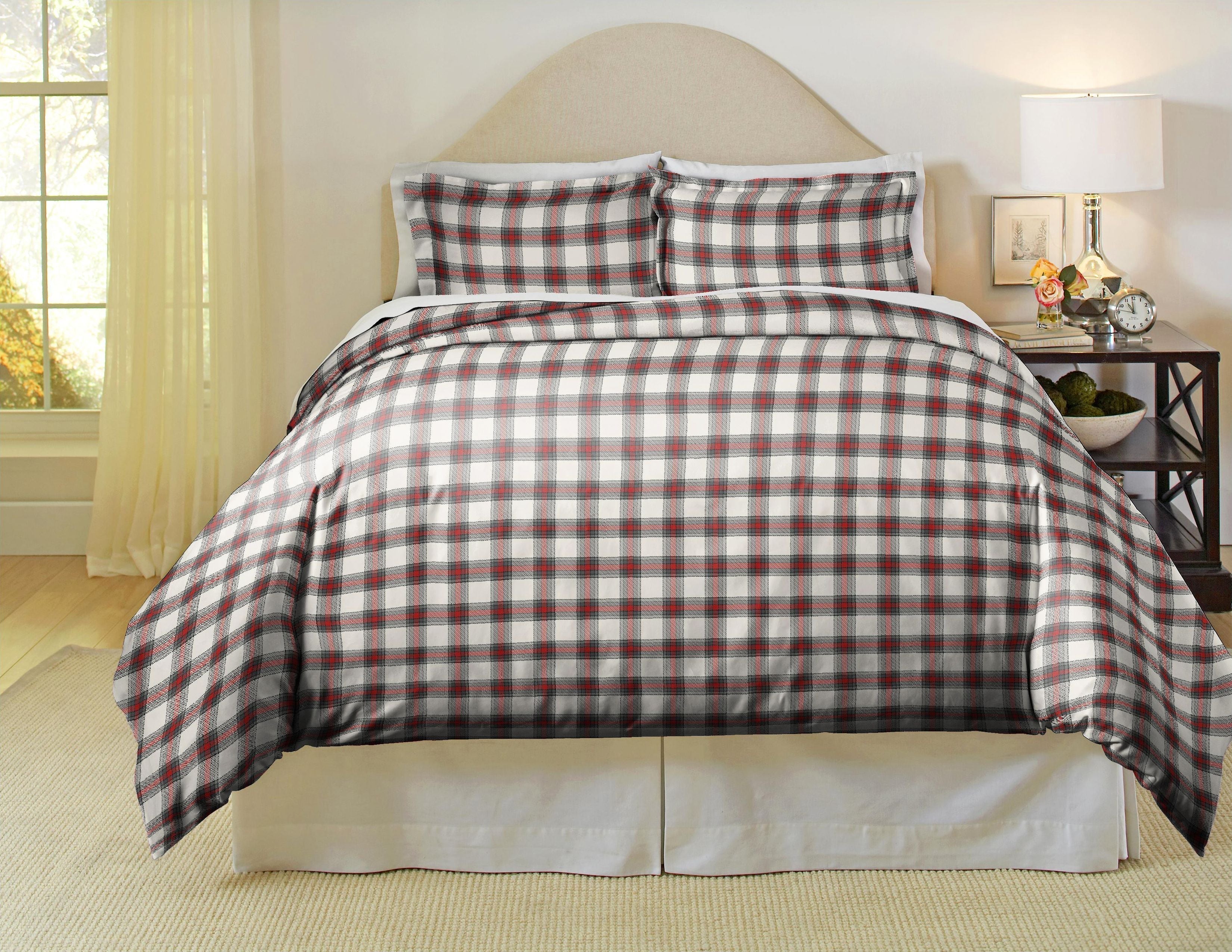  Pointehaven Luxury Flannel Plaid Duvet Sets - Manchester - Manchester - Bonton