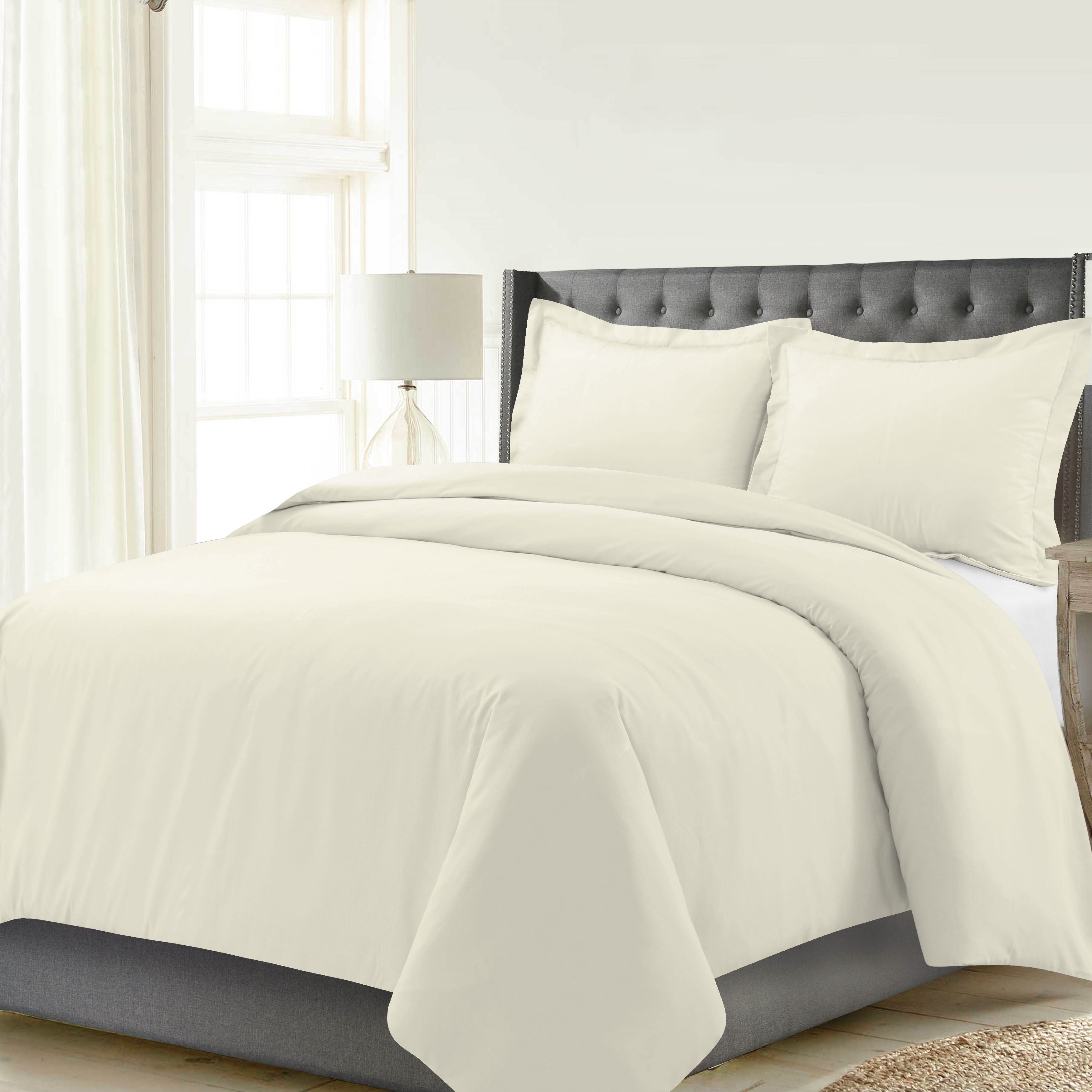  Celeste Home Luxury Flannel Duvet Set - EggShell - EggShell - Bonton