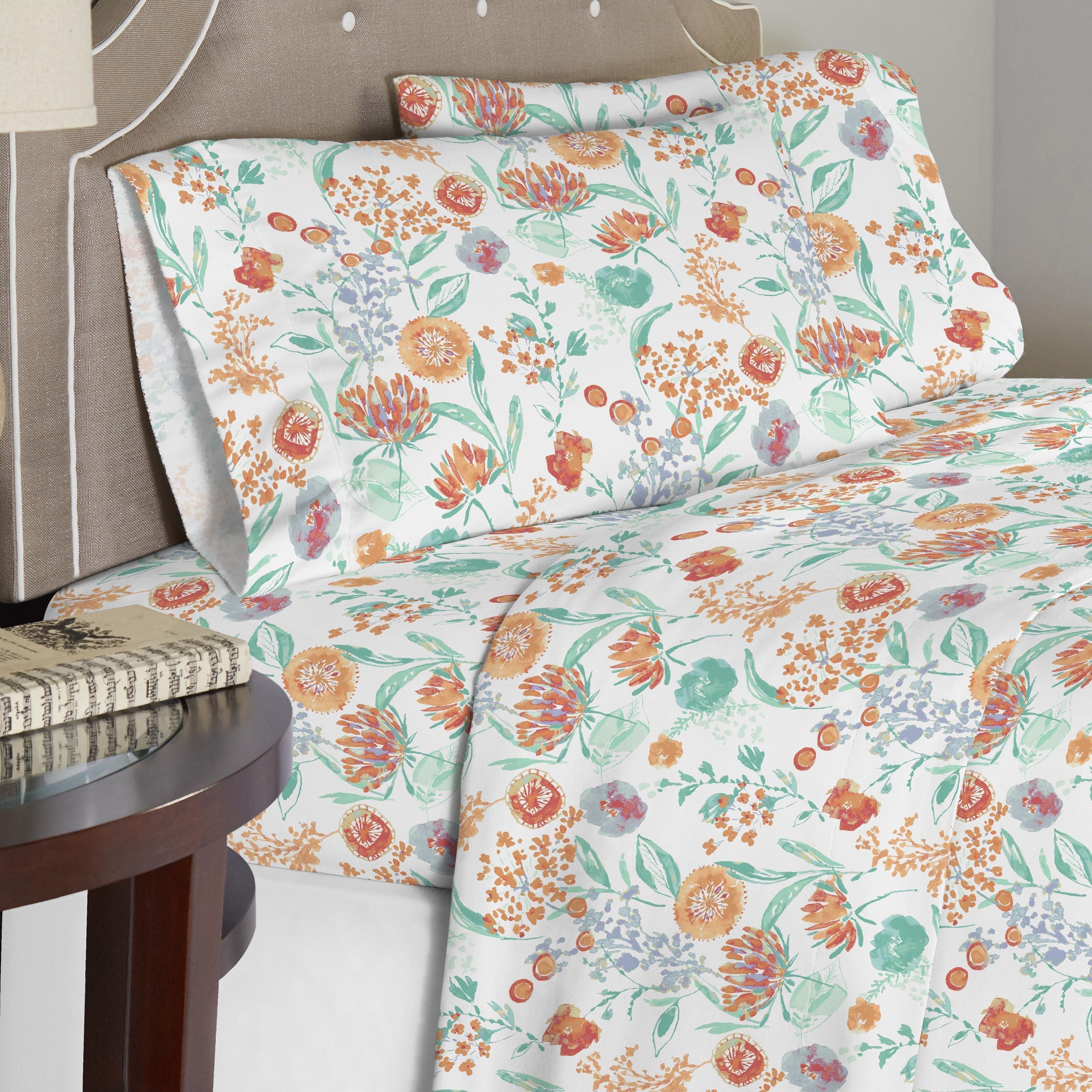  Celeste Home Luxury Flannel Sheet Set Peach Blossom - Peach Blossom - Bonton