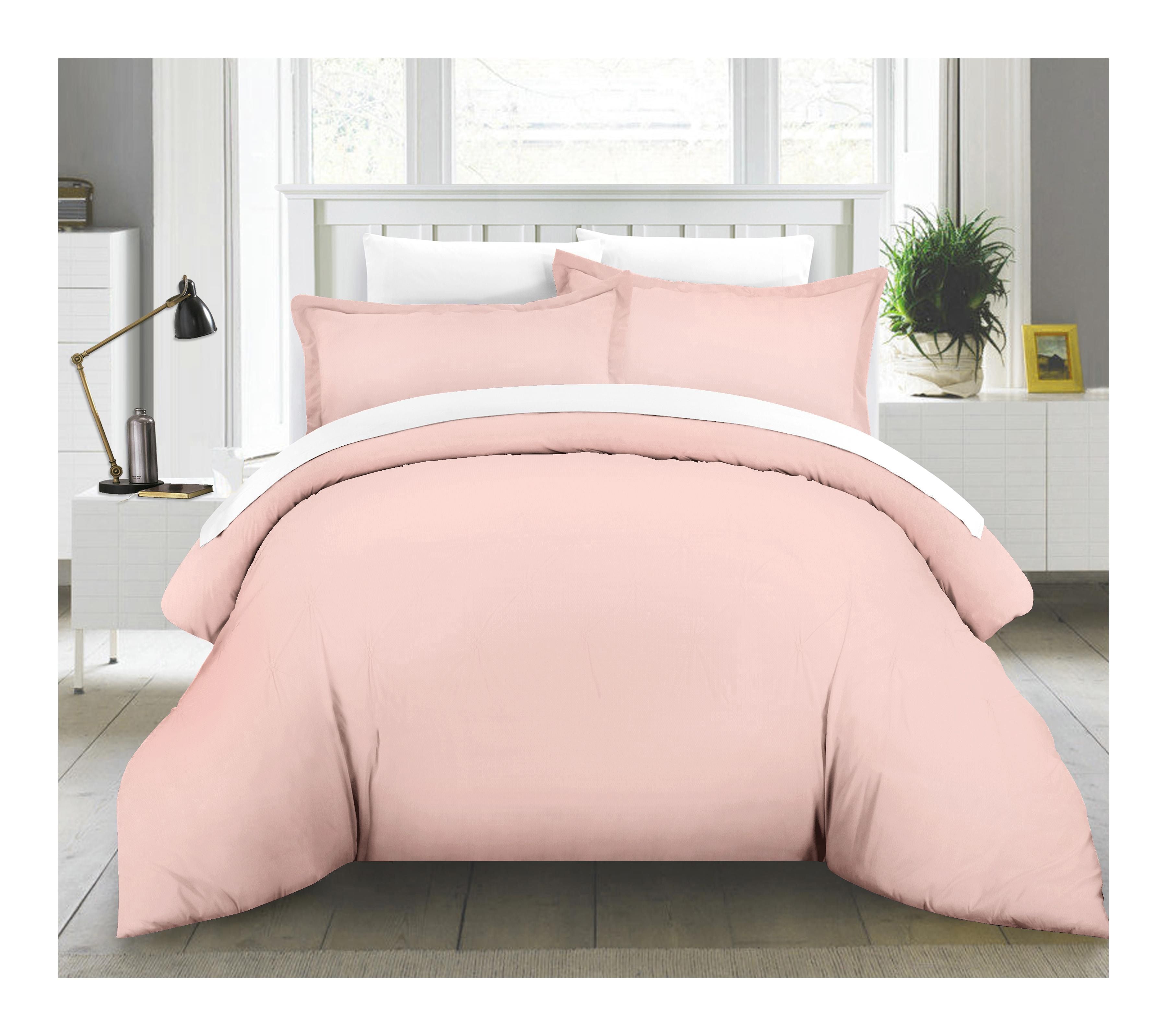  Pointehaven 200 Thread Count Solid Duvet Sets - Rose - Bonton