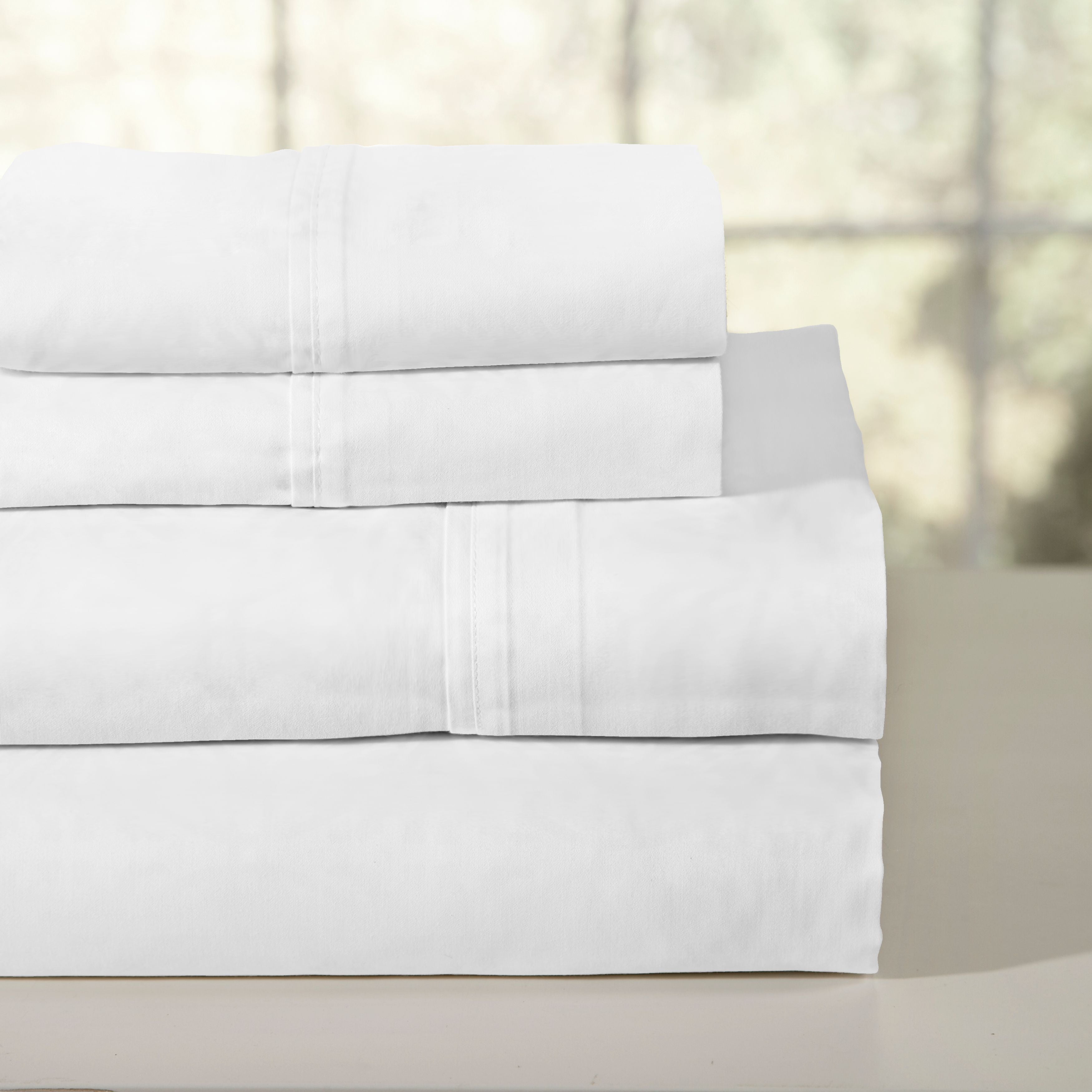  Pointehaven 200 Thread Count Cotton Sheet Set - White - Bonton