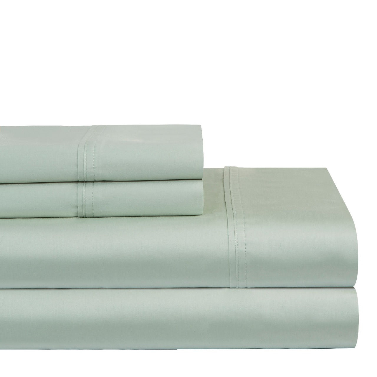  Pointehaven 400 Thread Count Solid Sheet Sets - Sage - Bonton