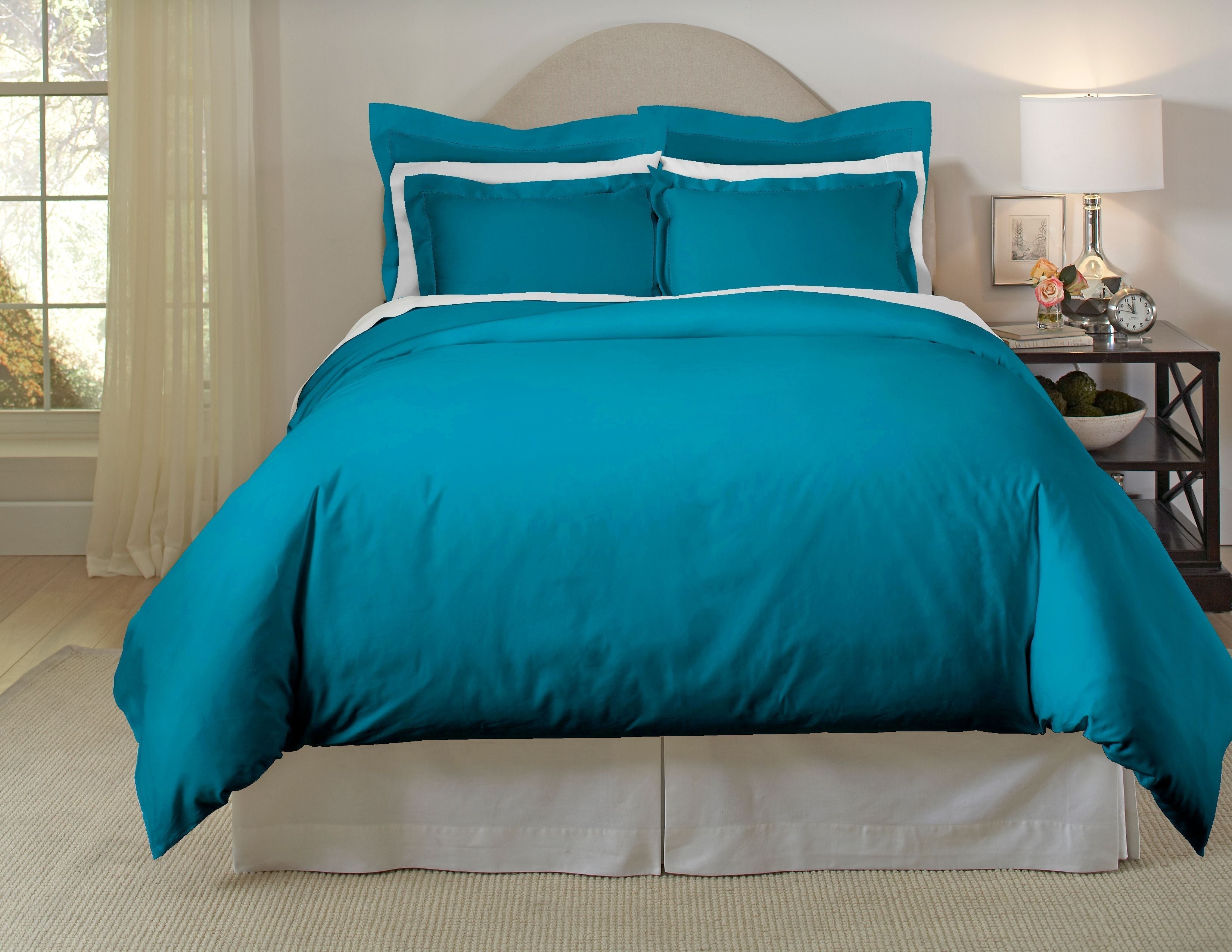  Pointehaven 620 Thread Count Luxury Duvet Set - Teal - Teal - Bonton