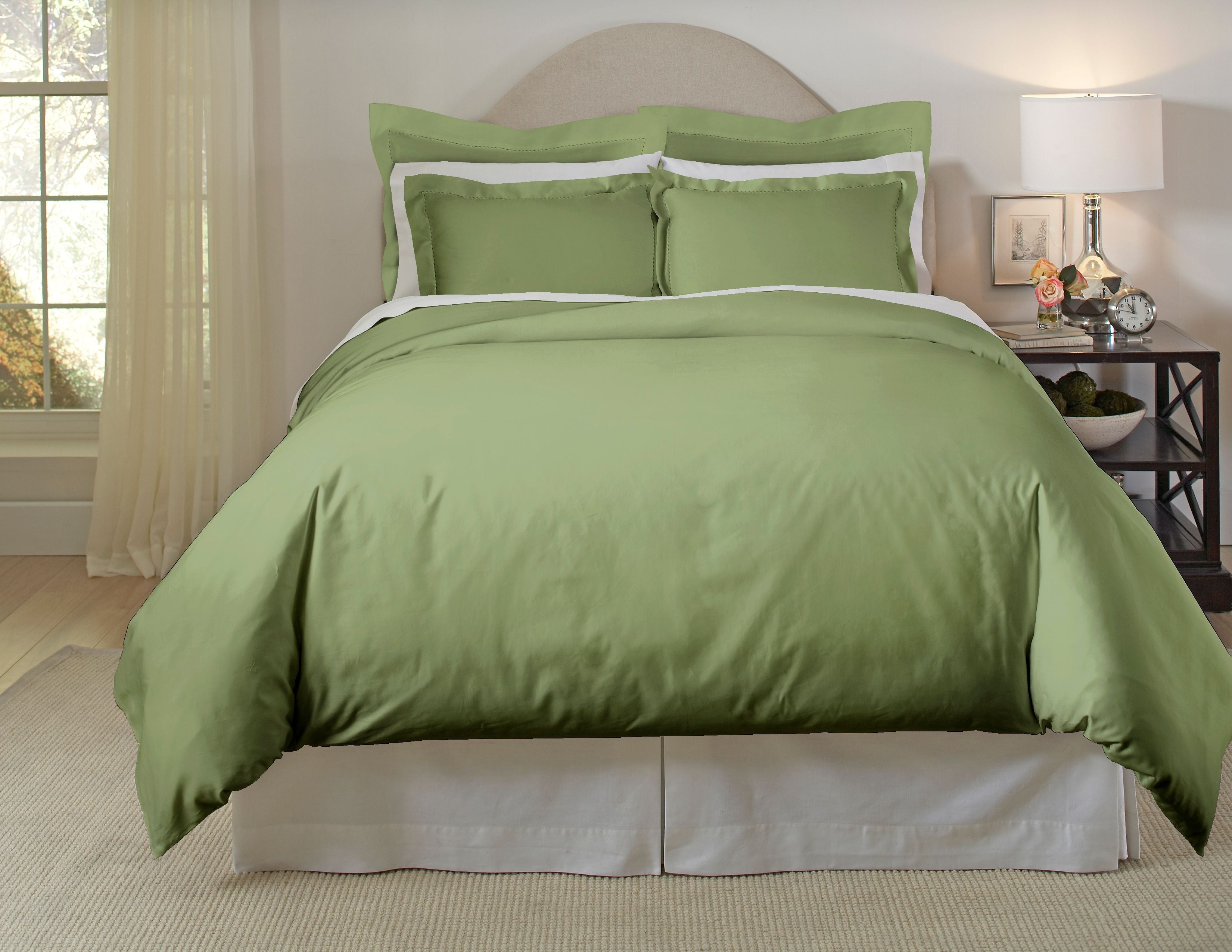  Pointehaven 620 Thread Count Luxury Duvet Set - Moss - Moss - Bonton