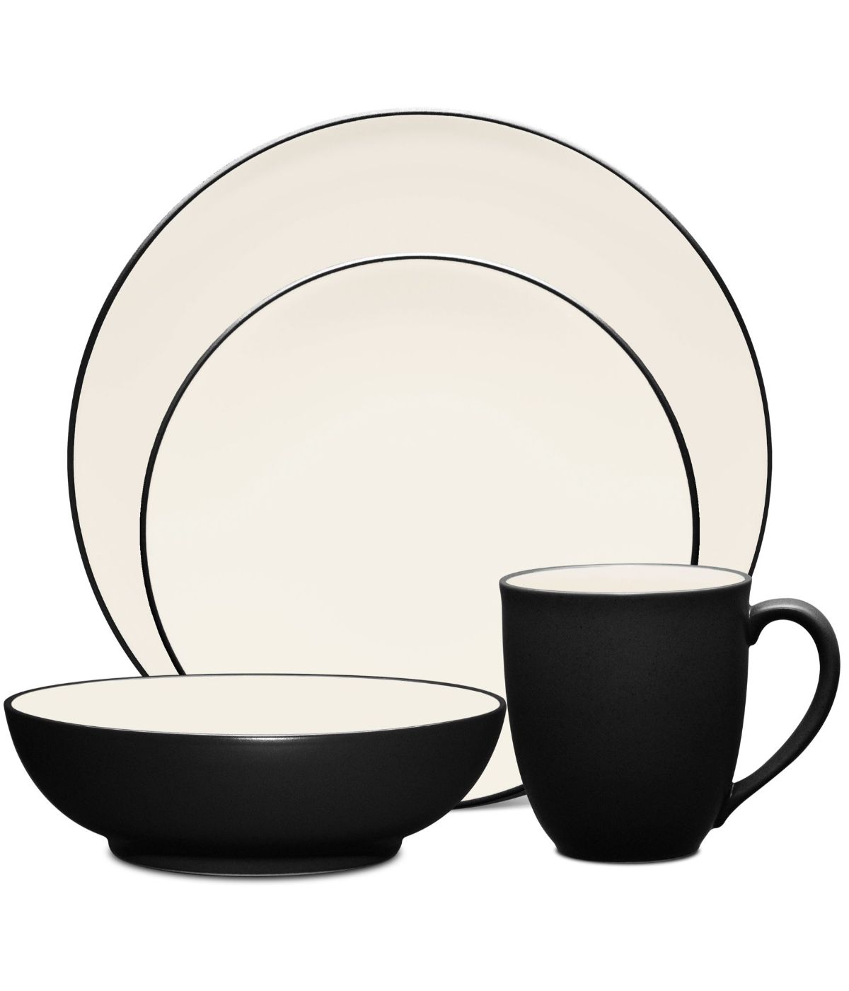  Noritake Colorwave 4 Piece Coupe Place Setting - Graphite - Bonton