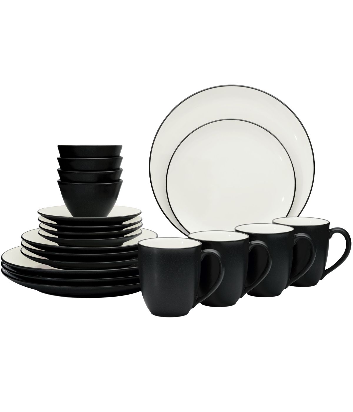  Noritake Colorwave 20 Piece Dinnerware Set - Graphite - Bonton