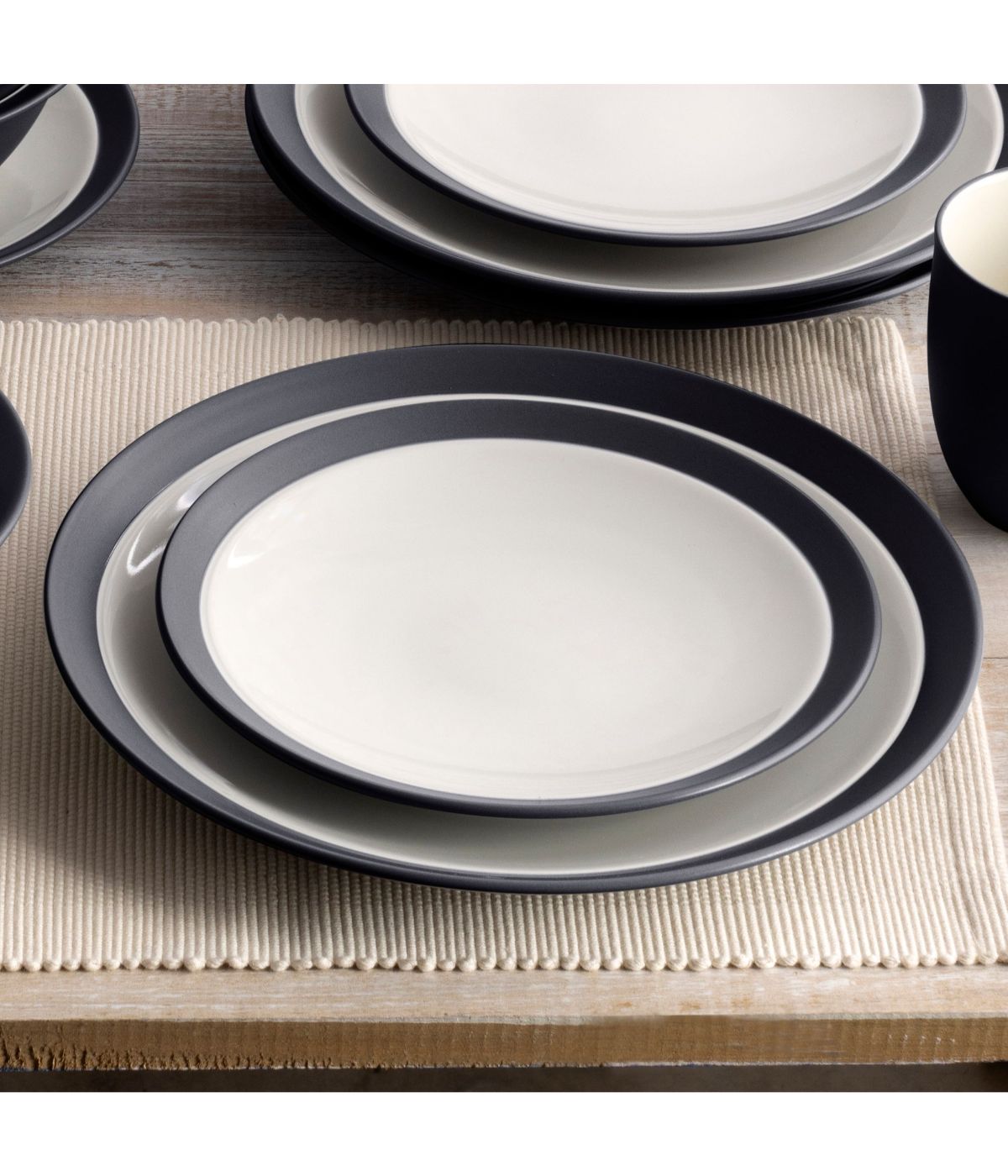  Noritake Colorwave Curve Set of 4 Dinner Plates - Graphite - Bonton