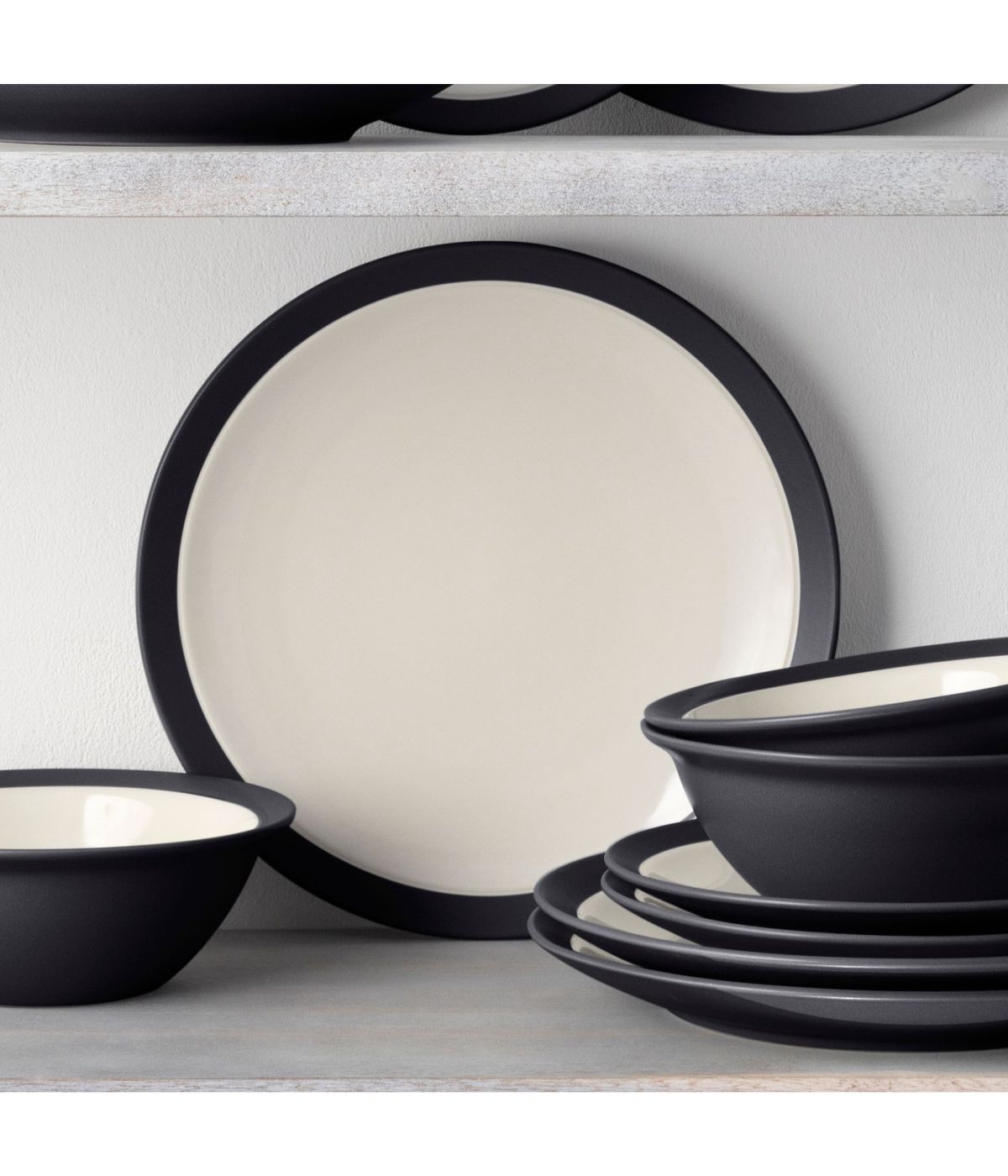  Noritake Colorwave Curve Set of 4 Dinner Plates - Graphite - Bonton