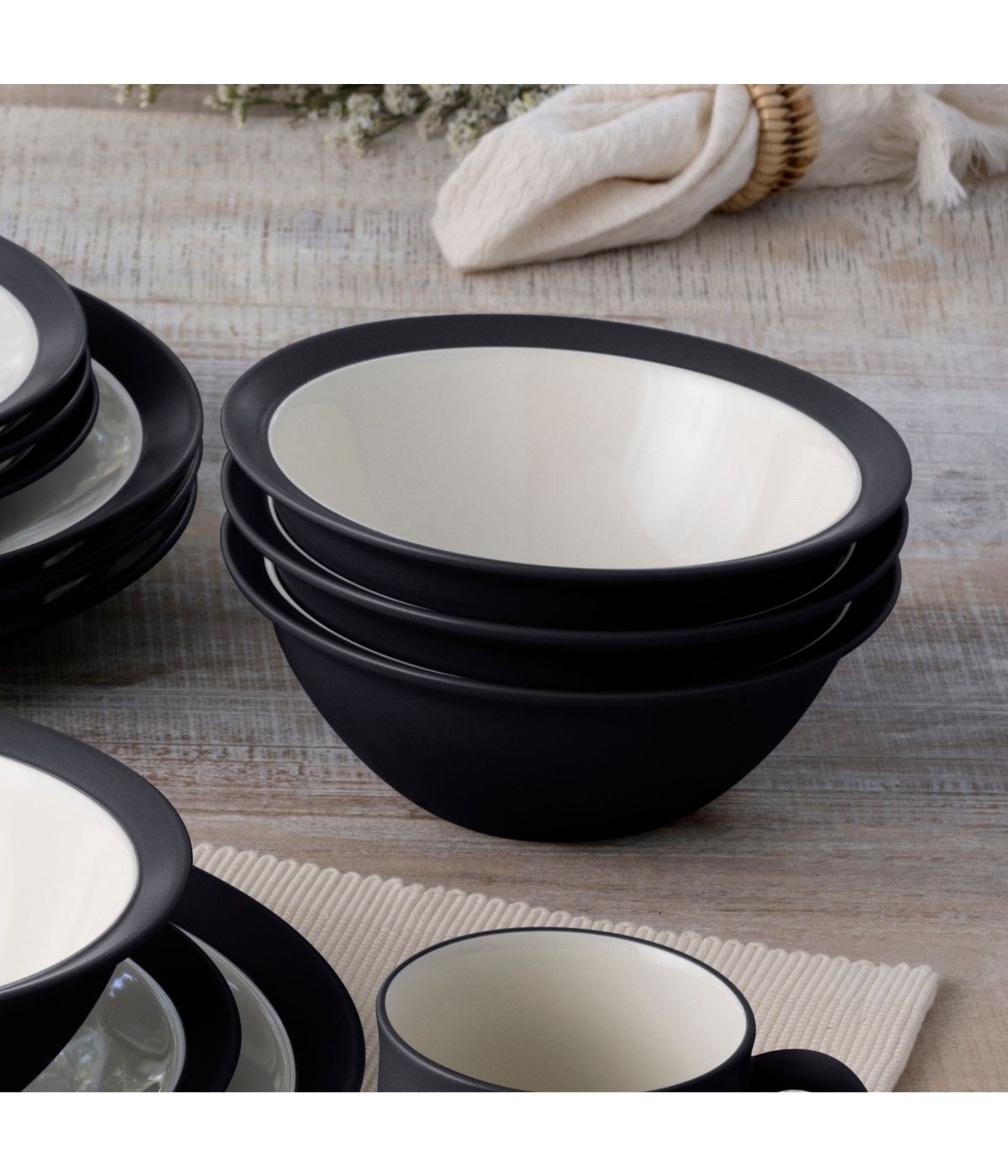  Noritake Colorwave Curve Set of 4 Soup/Cereal Bowls - Graphite - Bonton