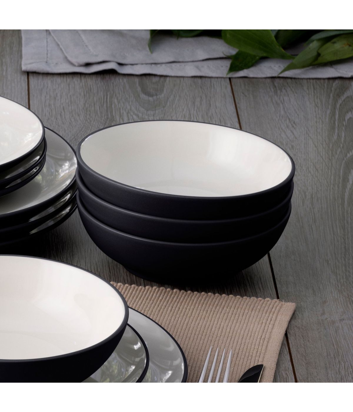  Noritake Colorwave Set of 4 Soup/Cereal Bowls - Graphite - Bonton