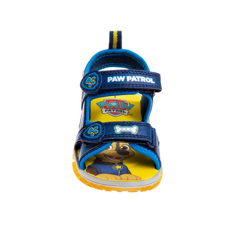 Paw Patrol Chase Marshall Light Up Summer Boys Sandals - Hook & Loop Adjustable Strap Open Toe Sandal Water Shoe - Blue (Sizes 6-12 Toddler)