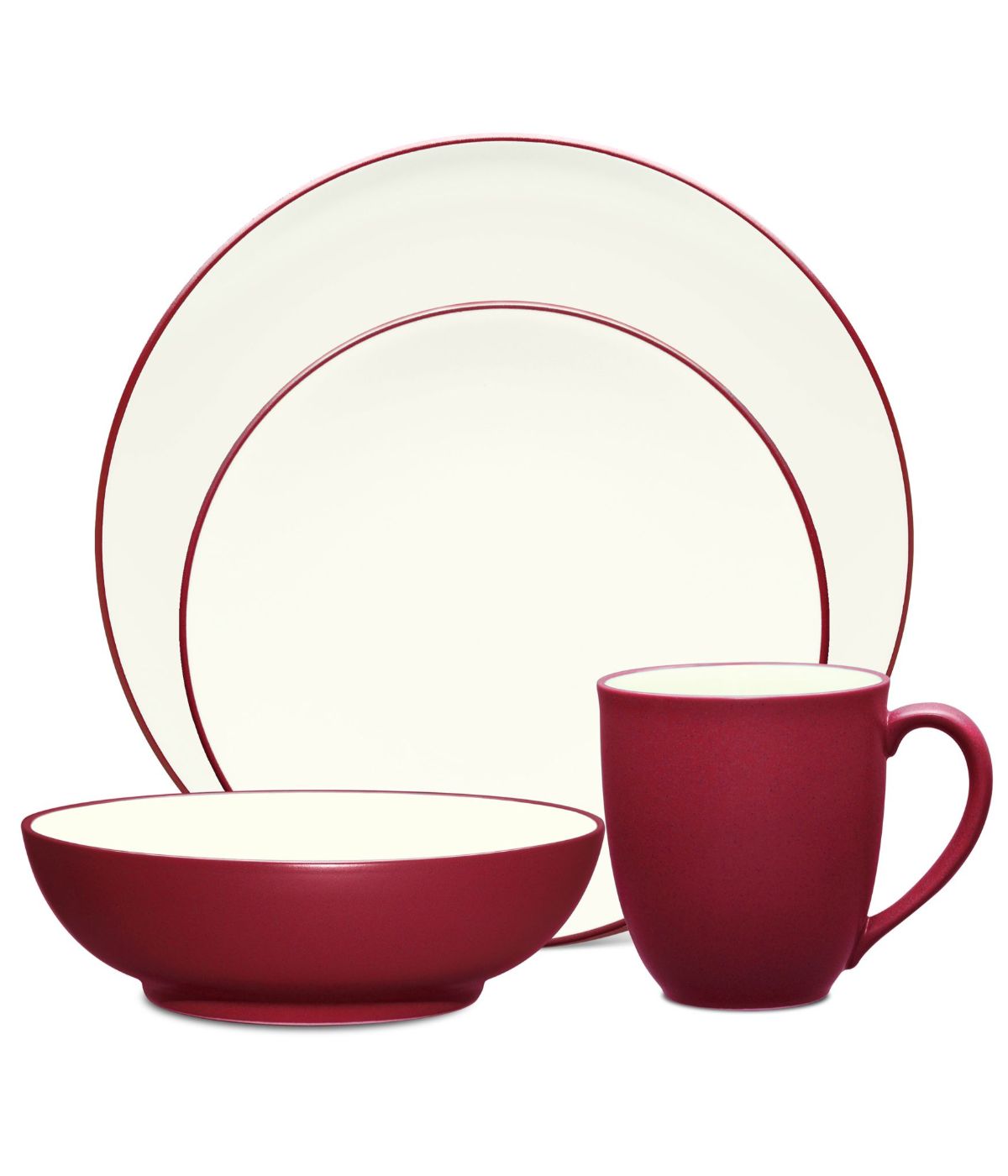  Noritake Colorwave 4 Piece Coupe Place Setting - Raspberry - Bonton