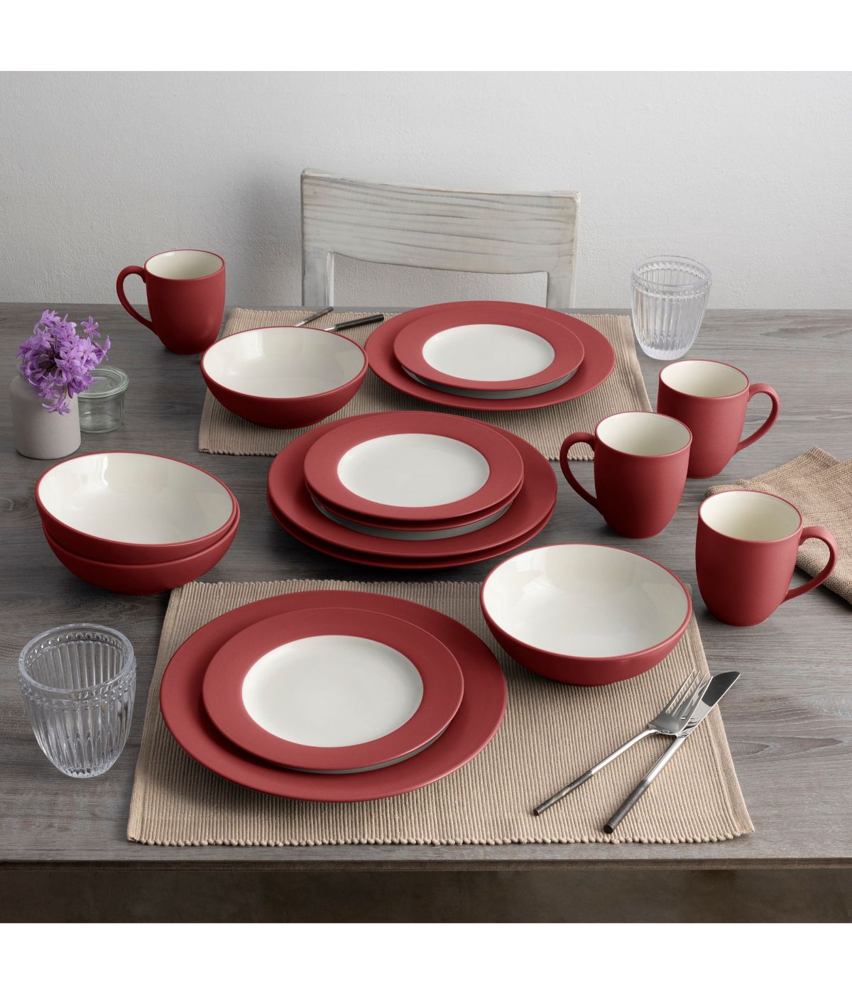  Noritake Colorwave 4 Piece Rim Place Setting - Raspberry - Bonton