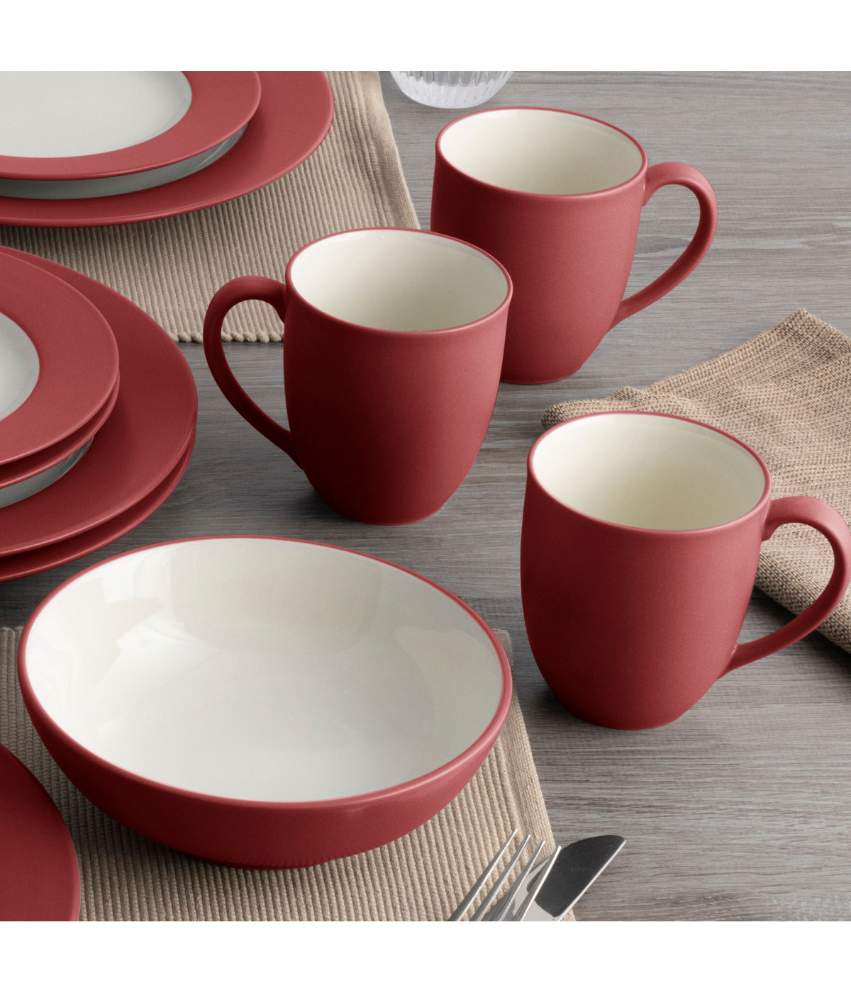  Noritake Colorwave 4 Piece Rim Place Setting - Raspberry - Bonton