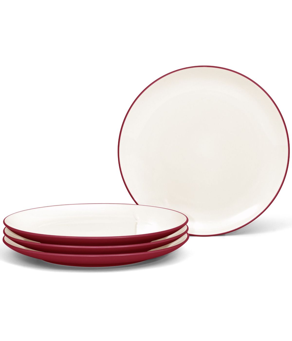  Noritake Colorwave Set of 4 Coupe Dinner Plates - Raspberry - Bonton