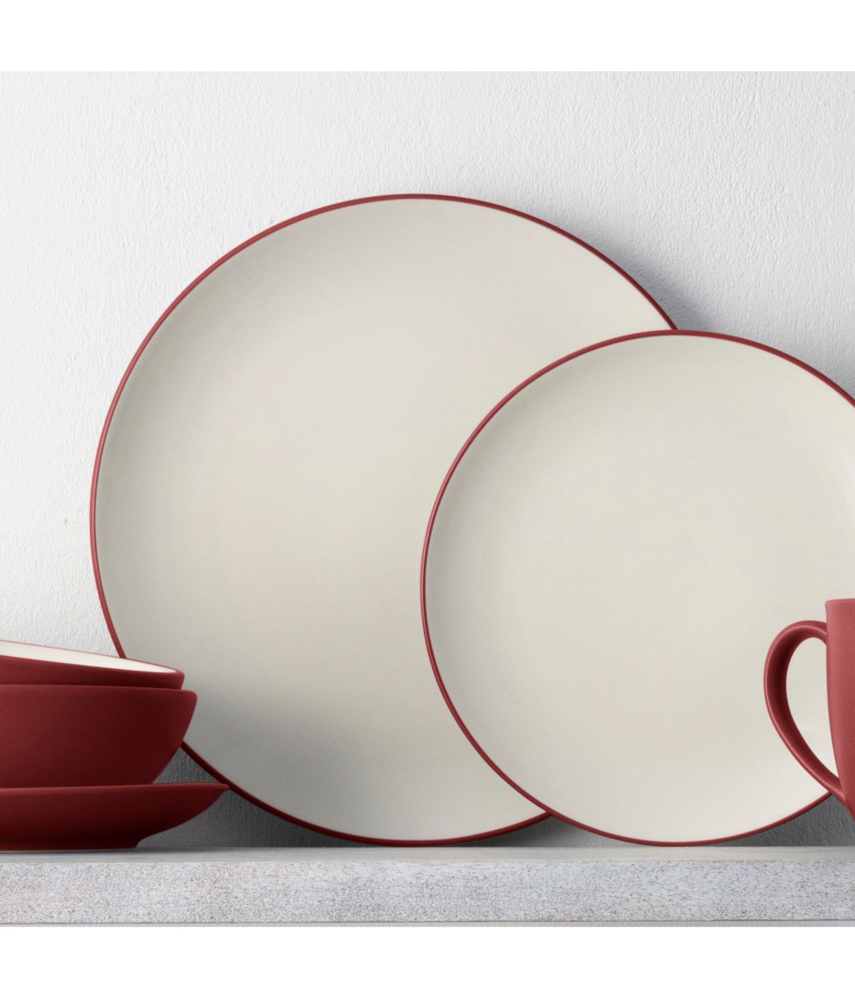  Noritake Colorwave Set of 4 Coupe Dinner Plates - Raspberry - Bonton