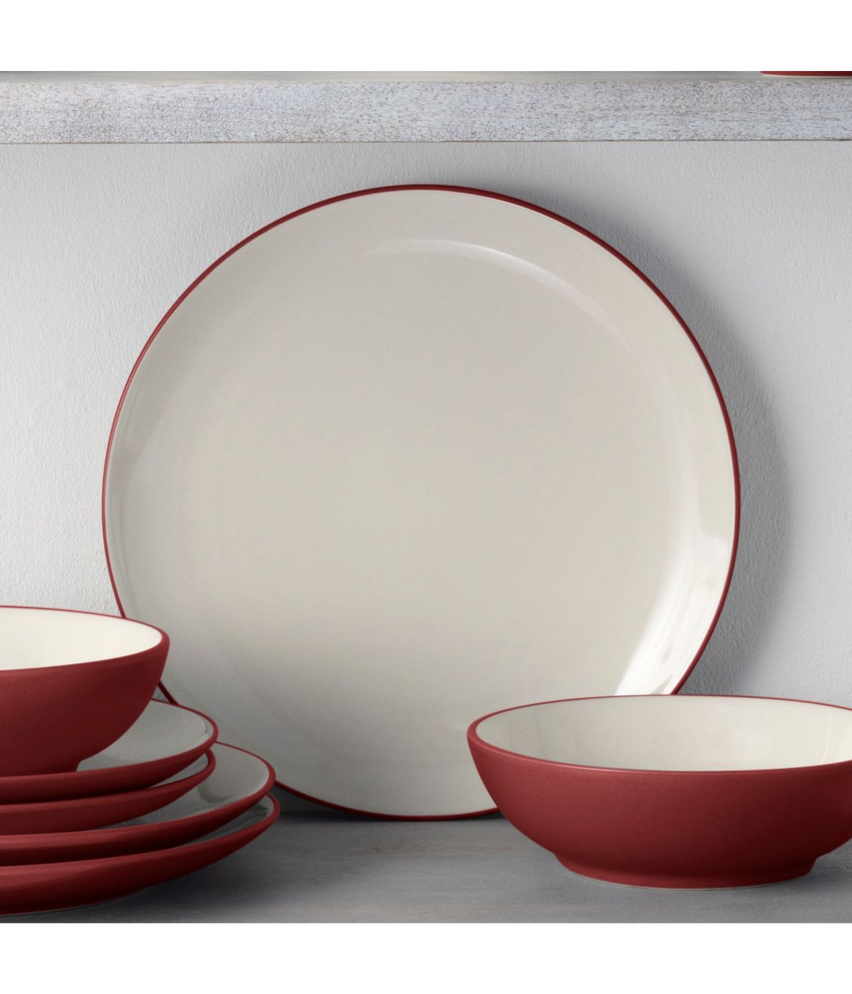  Noritake Colorwave Set of 4 Coupe Dinner Plates - Raspberry - Bonton