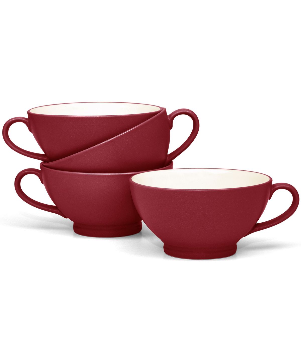  Noritake Colorwave Set of 4 Handled Bowls - Raspberry - Bonton