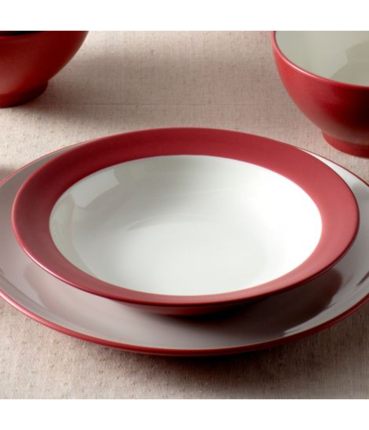  Noritake Colorwave Set of 4 Pasta/Rim Soups - Raspberry - Bonton