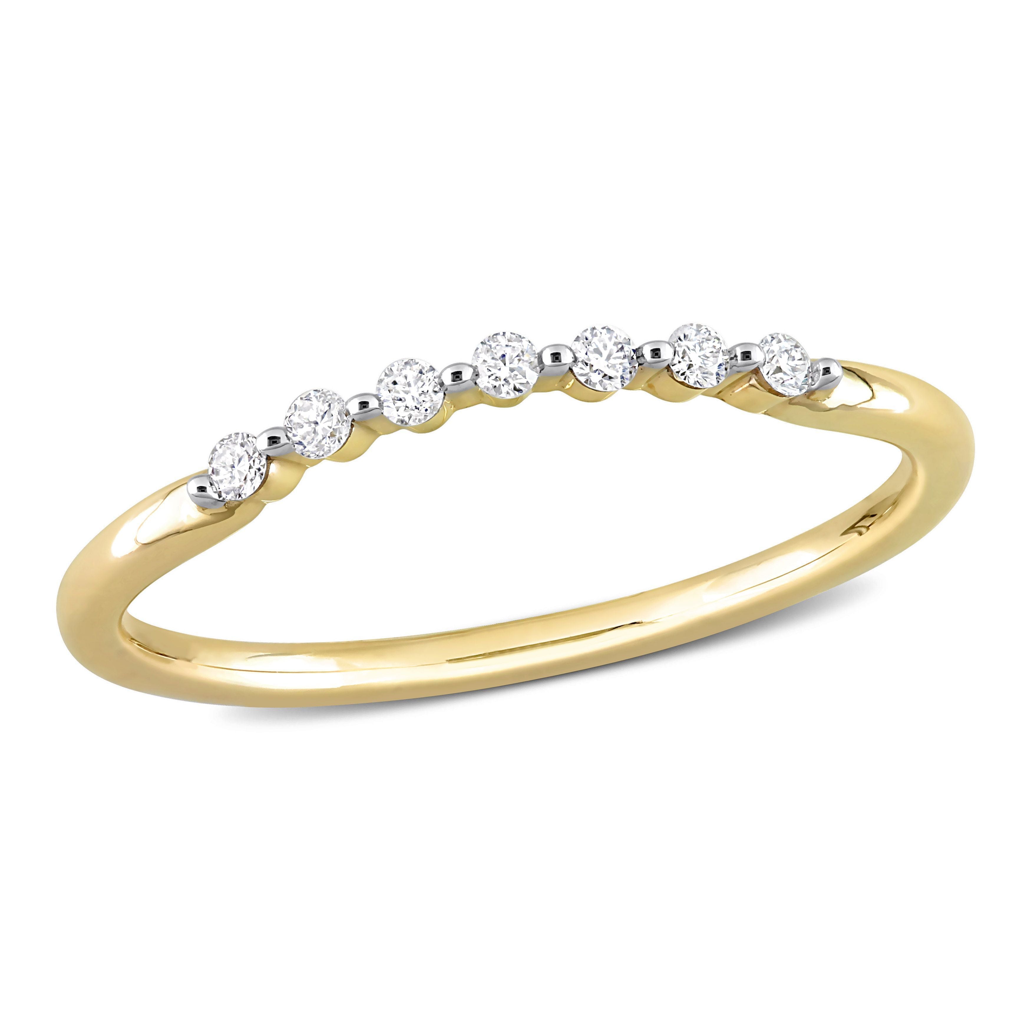  Studio Works 1/10 CT TW Diamond 10K Yellow Gold Semi-Eternity Ring - White/Yellow - Bonton