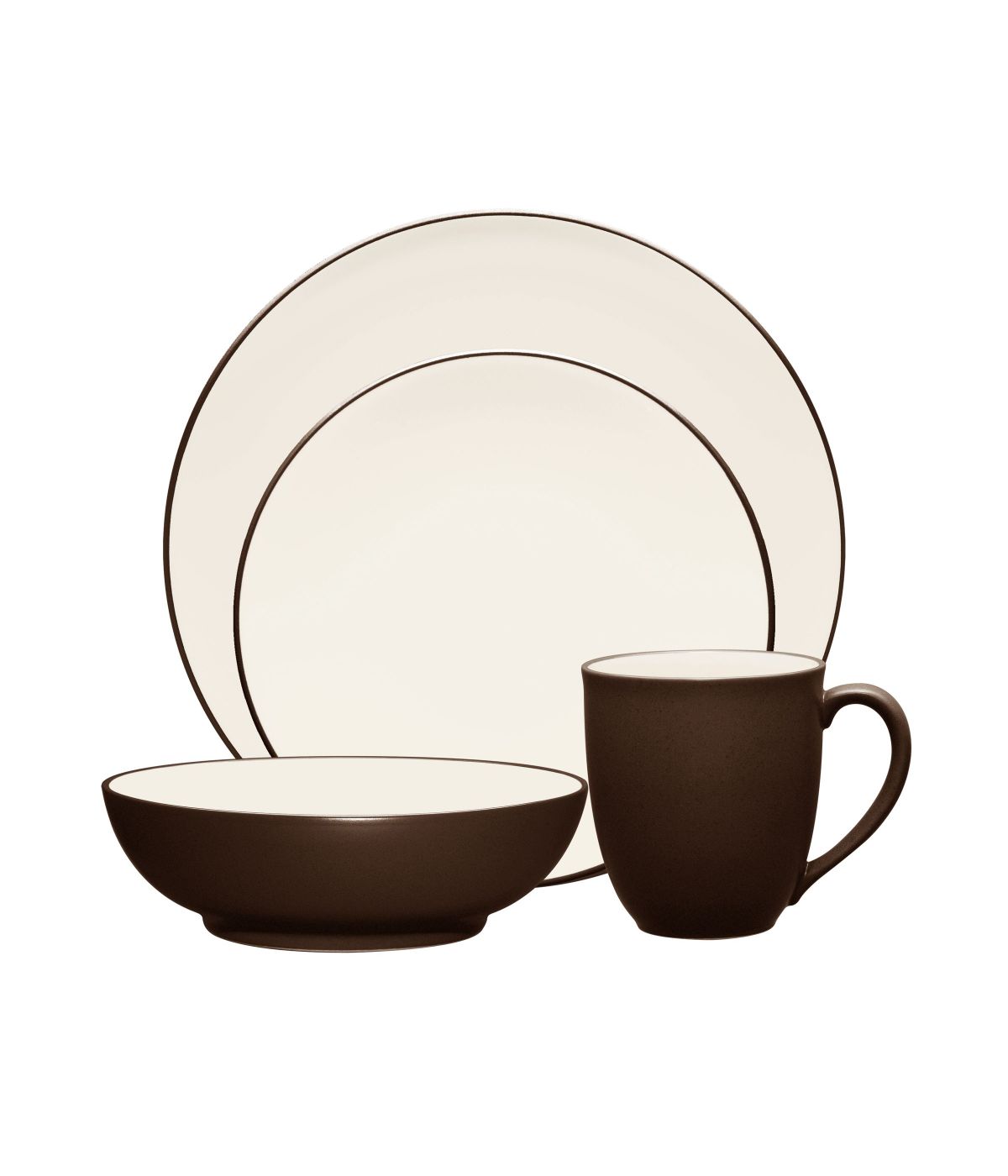  Noritake Colorwave 4 Piece Coupe Place Setting - Chocolate - Bonton