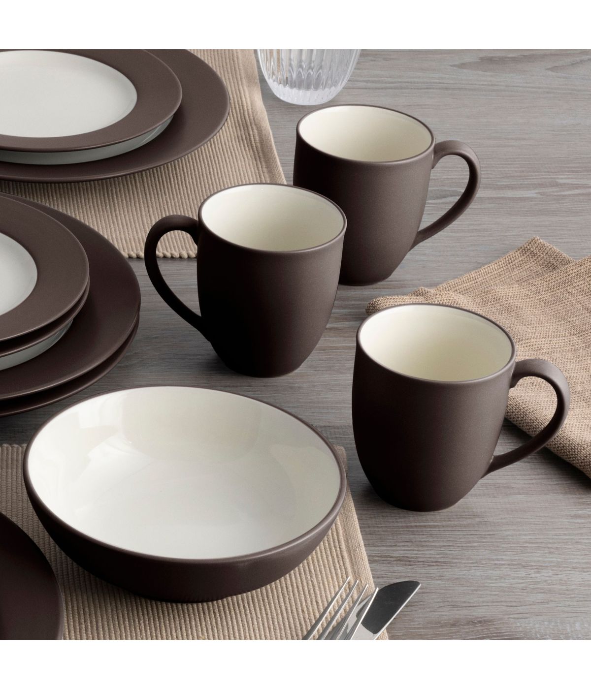  Noritake Colorwave 4 Piece Rim Place Setting - Chocolate - Bonton